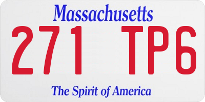 MA license plate 271TP6