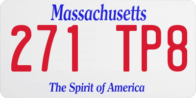 MA license plate 271TP8