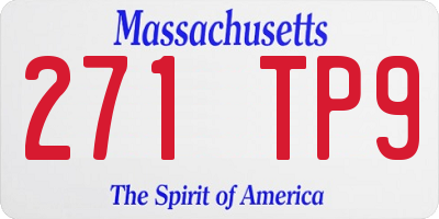 MA license plate 271TP9