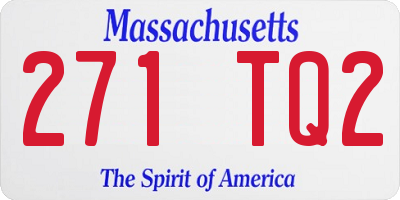 MA license plate 271TQ2