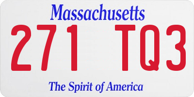 MA license plate 271TQ3