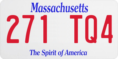 MA license plate 271TQ4