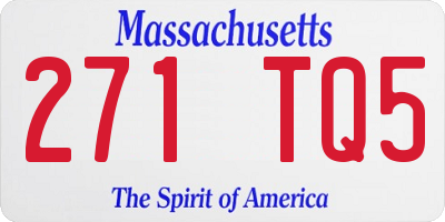 MA license plate 271TQ5