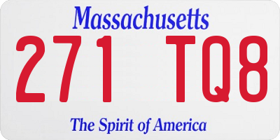 MA license plate 271TQ8