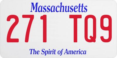 MA license plate 271TQ9
