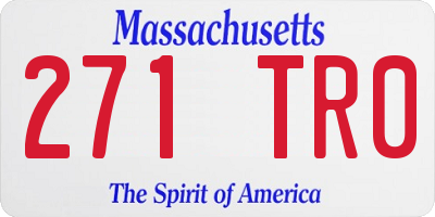 MA license plate 271TR0