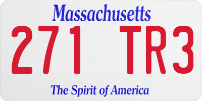MA license plate 271TR3