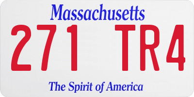 MA license plate 271TR4