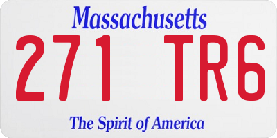 MA license plate 271TR6