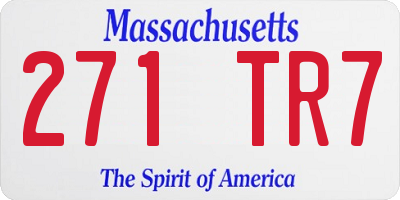 MA license plate 271TR7