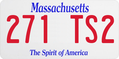 MA license plate 271TS2