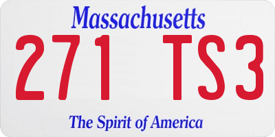 MA license plate 271TS3
