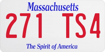 MA license plate 271TS4