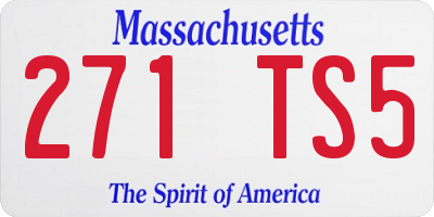 MA license plate 271TS5