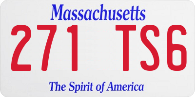 MA license plate 271TS6