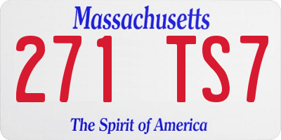 MA license plate 271TS7