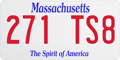 MA license plate 271TS8