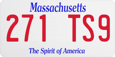 MA license plate 271TS9