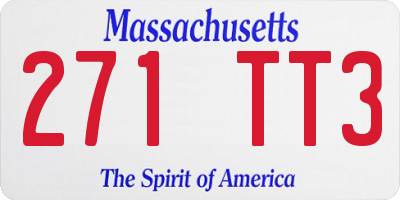 MA license plate 271TT3