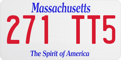 MA license plate 271TT5