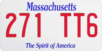 MA license plate 271TT6