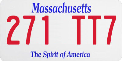 MA license plate 271TT7