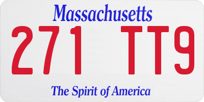 MA license plate 271TT9