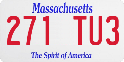 MA license plate 271TU3