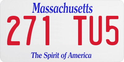 MA license plate 271TU5