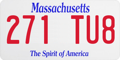 MA license plate 271TU8
