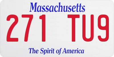 MA license plate 271TU9