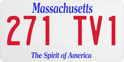 MA license plate 271TV1