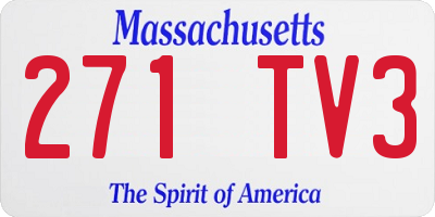 MA license plate 271TV3