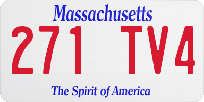 MA license plate 271TV4