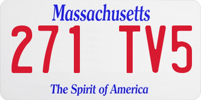MA license plate 271TV5