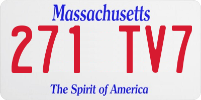 MA license plate 271TV7