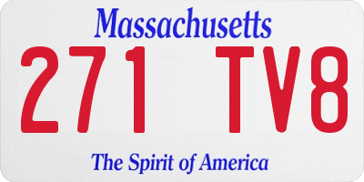 MA license plate 271TV8