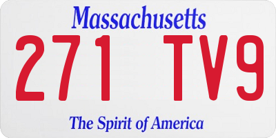 MA license plate 271TV9