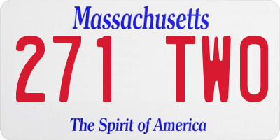 MA license plate 271TW0