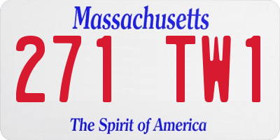 MA license plate 271TW1