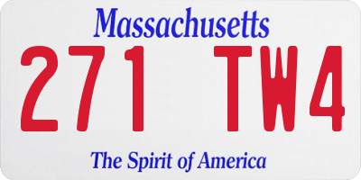 MA license plate 271TW4