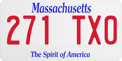 MA license plate 271TX0