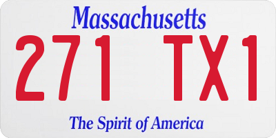 MA license plate 271TX1