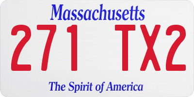 MA license plate 271TX2