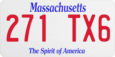MA license plate 271TX6