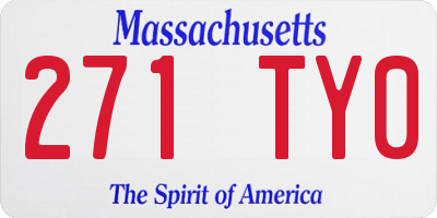 MA license plate 271TY0
