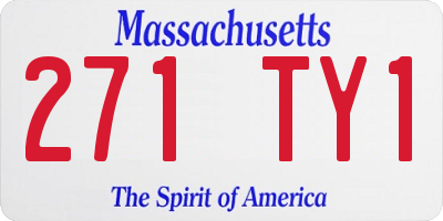 MA license plate 271TY1