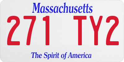MA license plate 271TY2