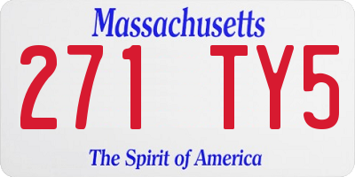 MA license plate 271TY5