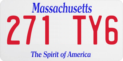 MA license plate 271TY6